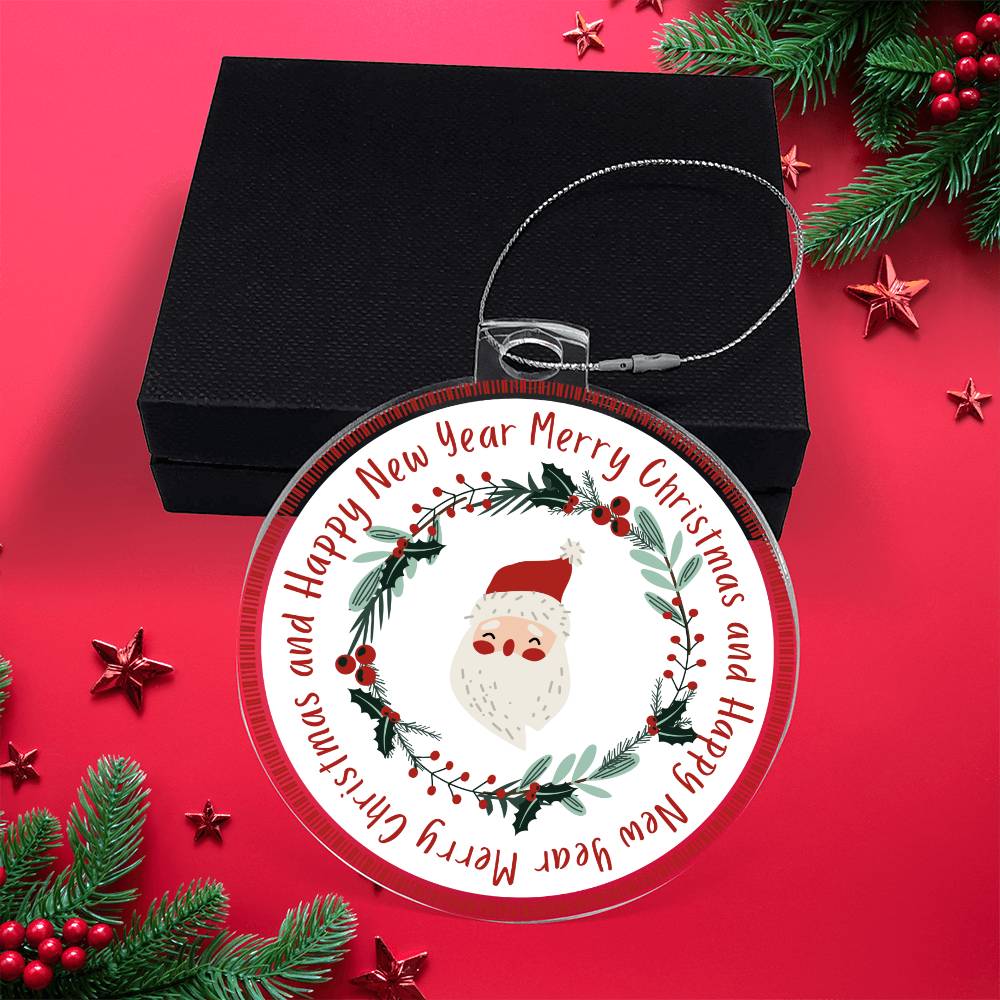 Merry Christmas Happy. New Year Christmas Tree Ornament