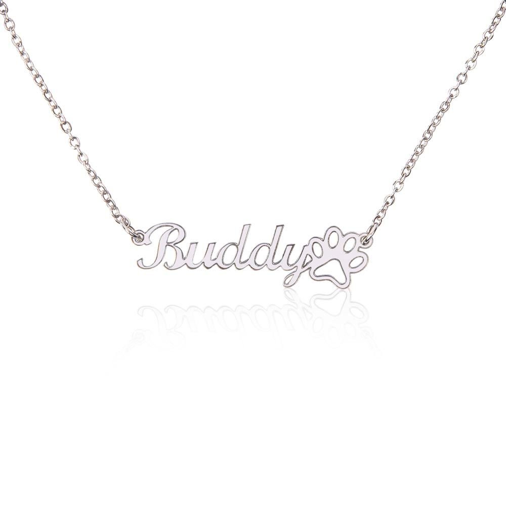 GS Gifting Stop Personalized Dog Paws Name Necklace Dog Mom Pet Lover Use Your Name or Pets Name - giftingstop
