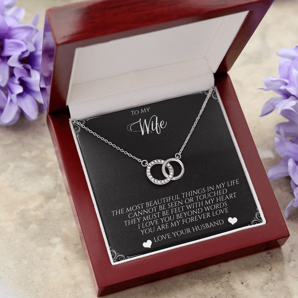 GS Gifting Stop To My Wife A Perfect Pair Necklace Interlocking Circles Romantic Birthday Anniversary Gift - giftingstop