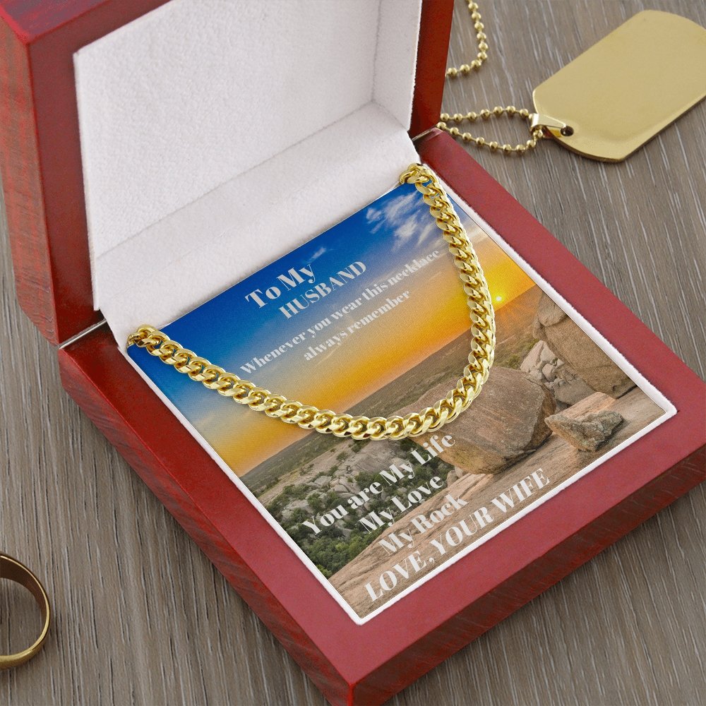 To My Husband Cuban Chain Necklace, Anniversary Gift For Husband, Husband Gift From Wife, Husband Birthday, Valentines Day Gift For Husband - giftingstop