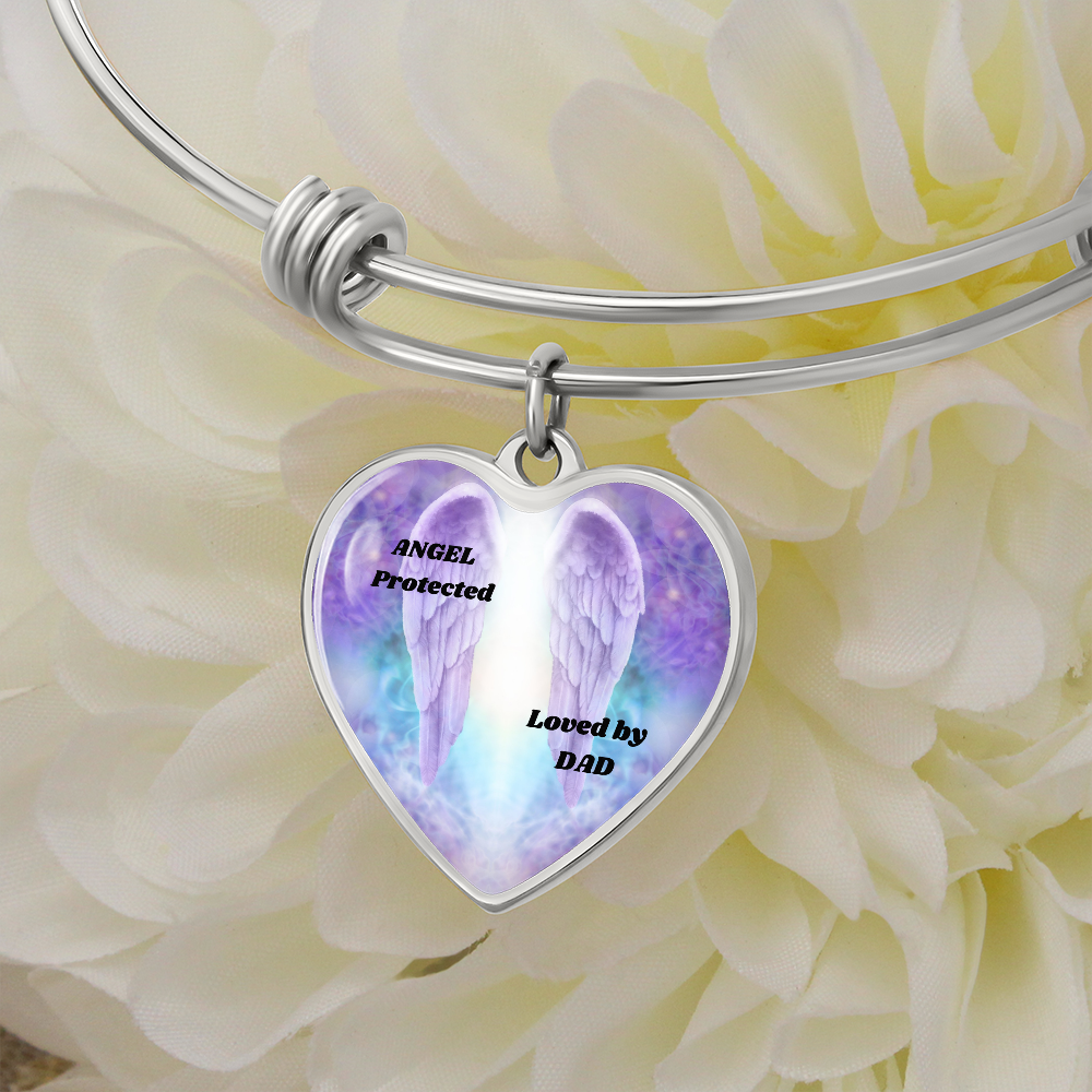 Heart Bracelet - Angel Protected Loved by Dad