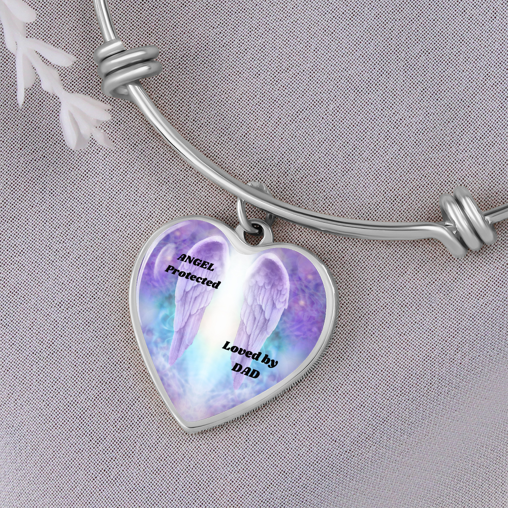 Heart Bracelet - Angel Protected Loved by Dad