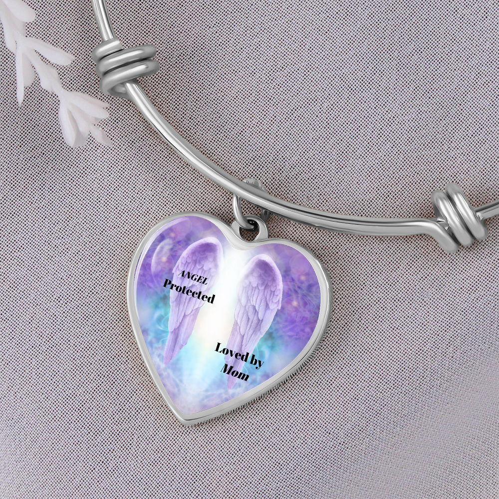 Heart Bracelet Angel Protected Loved By Mom