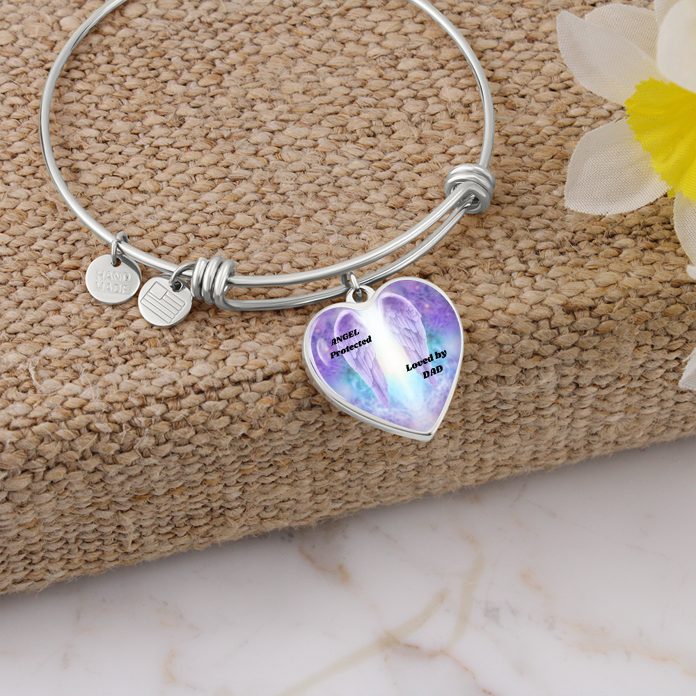 Heart Bracelet - Angel Protected Loved by Dad