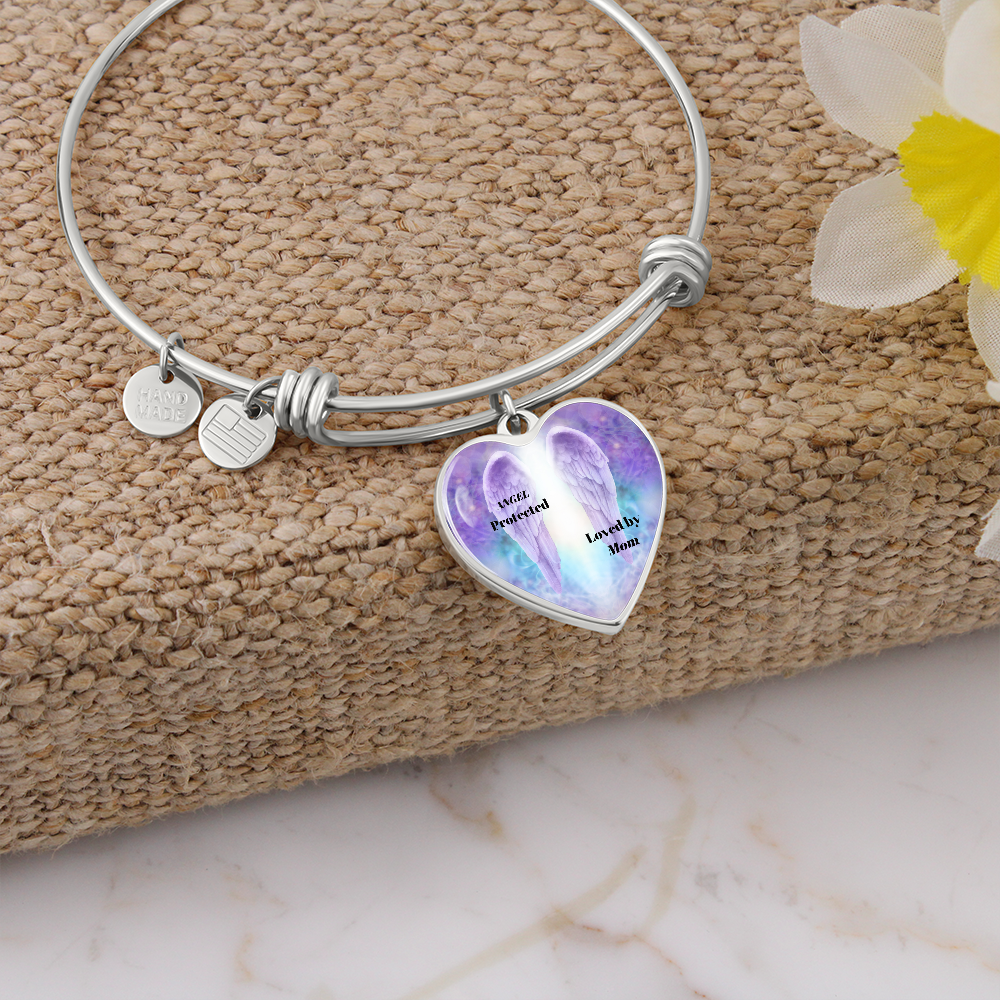 Heart Bracelet Angel Protected Loved By Mom