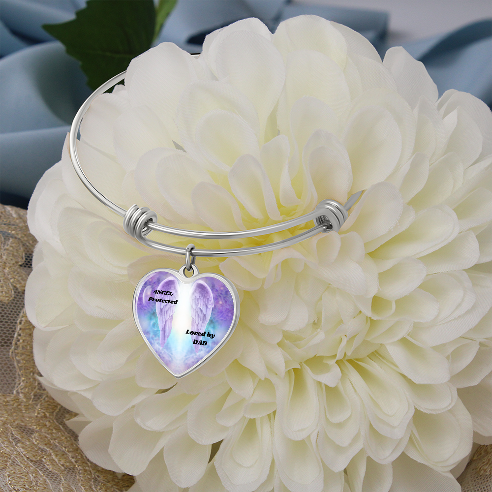 Heart Bracelet - Angel Protected Loved by Dad