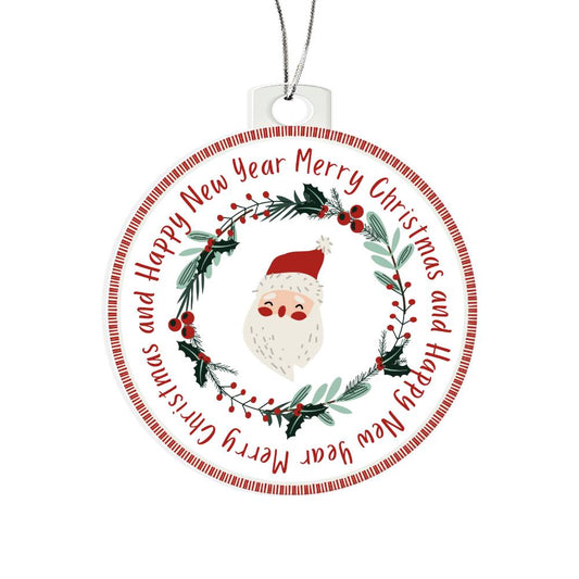 Merry Christmas Happy. New Year Christmas Tree Ornament