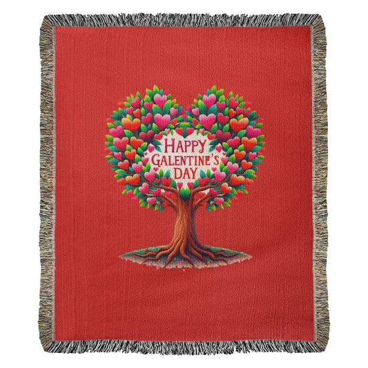 Happy Galentine's Day Heirloom Woven Blanket Girls Gals Gift