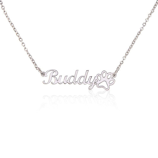 GS Gifting Stop Personalized Dog Paws Name Necklace Dog Mom Pet Lover Use Your Name or Pets Name - giftingstop