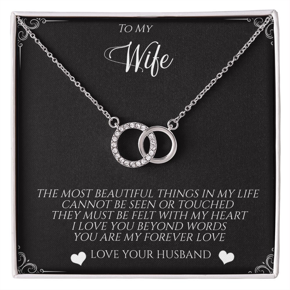 GS Gifting Stop To My Wife A Perfect Pair Necklace Interlocking Circles Romantic Birthday Anniversary Gift - giftingstop