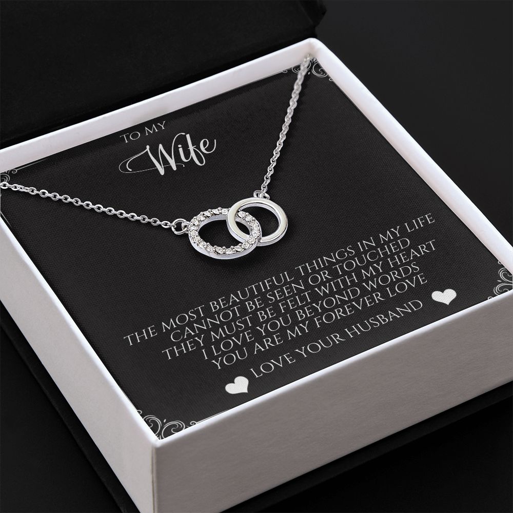 GS Gifting Stop To My Wife A Perfect Pair Necklace Interlocking Circles Romantic Birthday Anniversary Gift - giftingstop