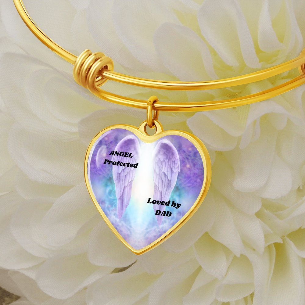 Heart Bracelet - Angel Protected Loved by Dad - giftingstop