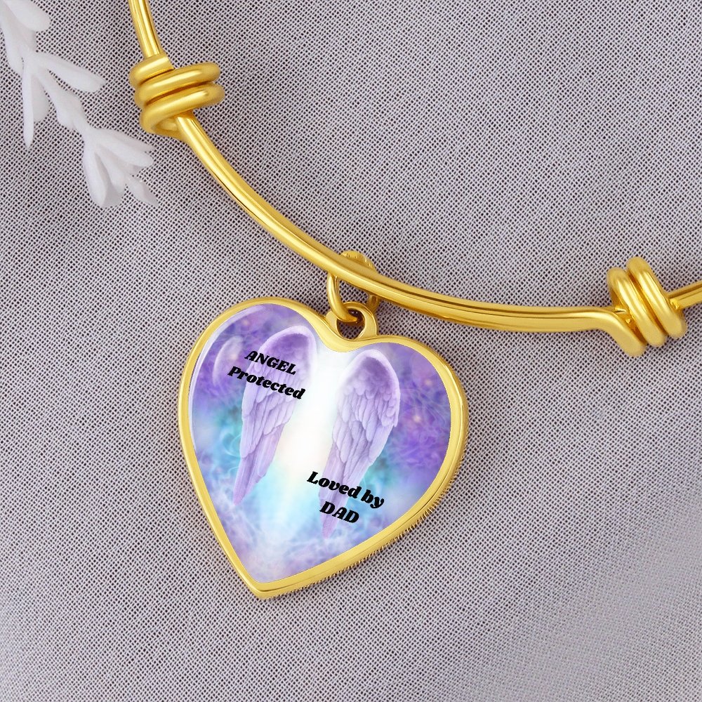 Heart Bracelet - Angel Protected Loved by Dad - giftingstop