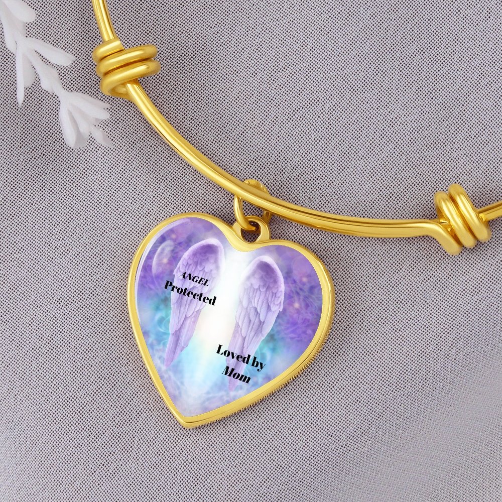 Heart Bracelet Angel Protected Loved By Mom - giftingstop