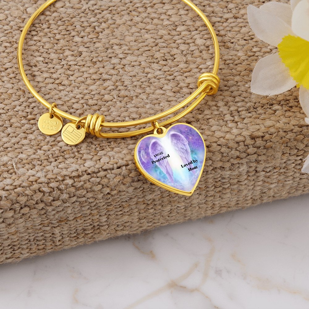 Heart Bracelet Angel Protected Loved By Mom - giftingstop