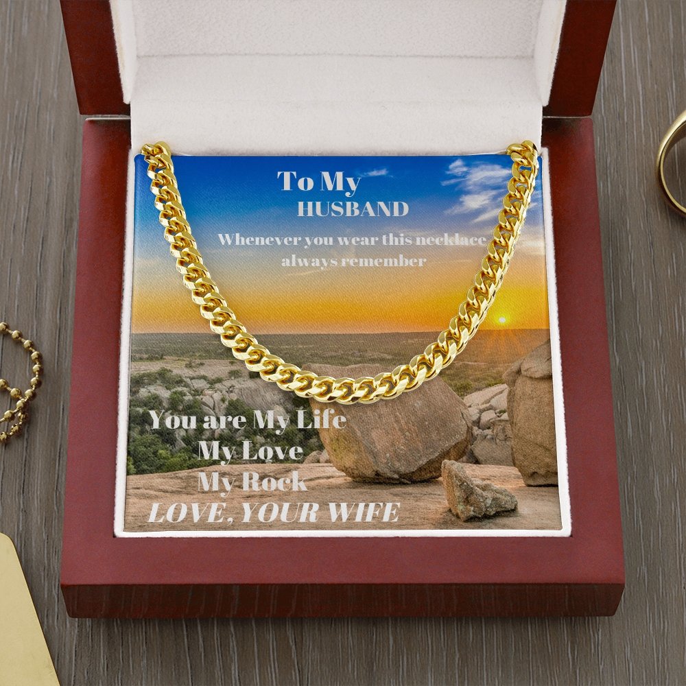 To My Husband Cuban Chain Necklace, Anniversary Gift For Husband, Husband Gift From Wife, Husband Birthday, Valentines Day Gift For Husband - giftingstop