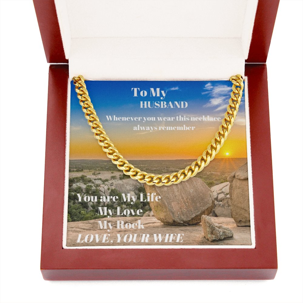 To My Husband Cuban Chain Necklace, Anniversary Gift For Husband, Husband Gift From Wife, Husband Birthday, Valentines Day Gift For Husband - giftingstop