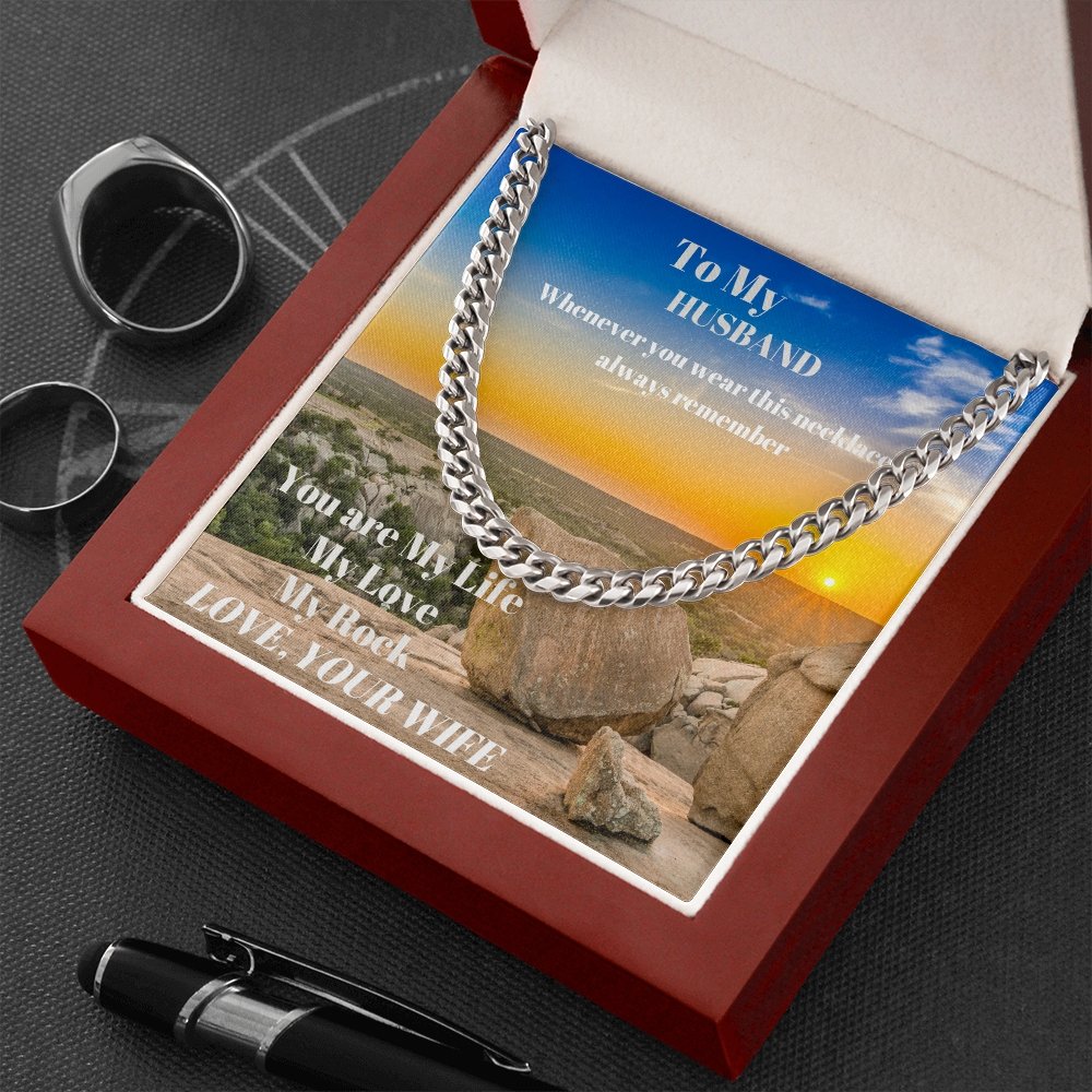 To My Husband Cuban Chain Necklace, Anniversary Gift For Husband, Husband Gift From Wife, Husband Birthday, Valentines Day Gift For Husband - giftingstop