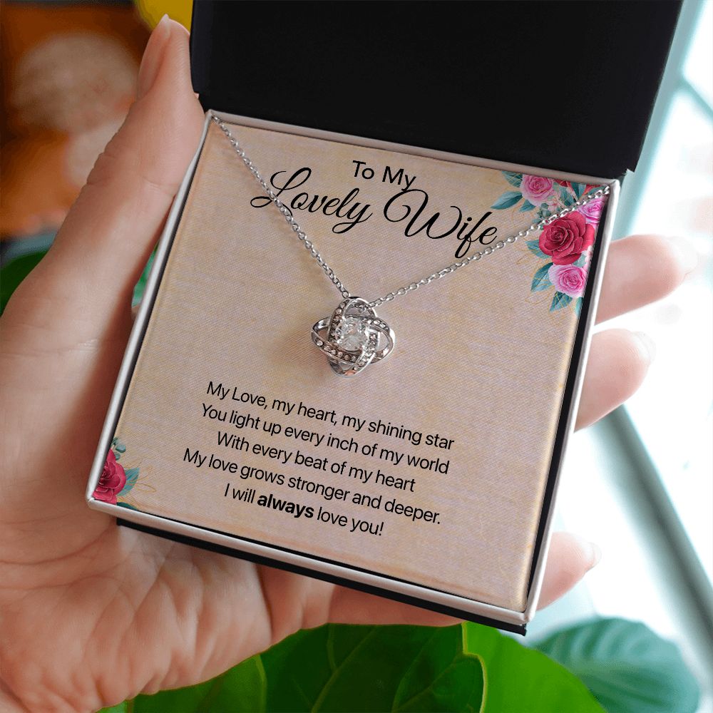 To My Lovely Wife Love Knot Necklace Gift - giftingstop