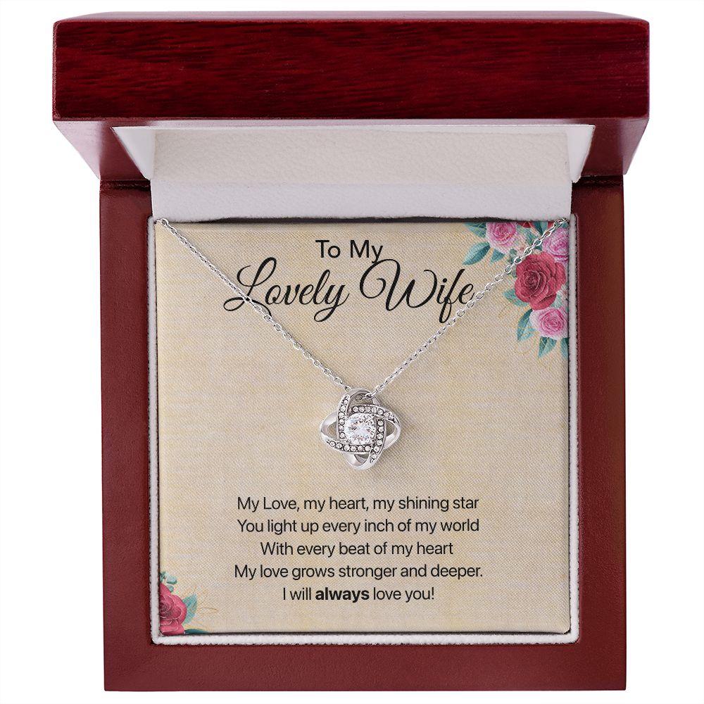 To My Lovely Wife Love Knot Necklace Gift - giftingstop