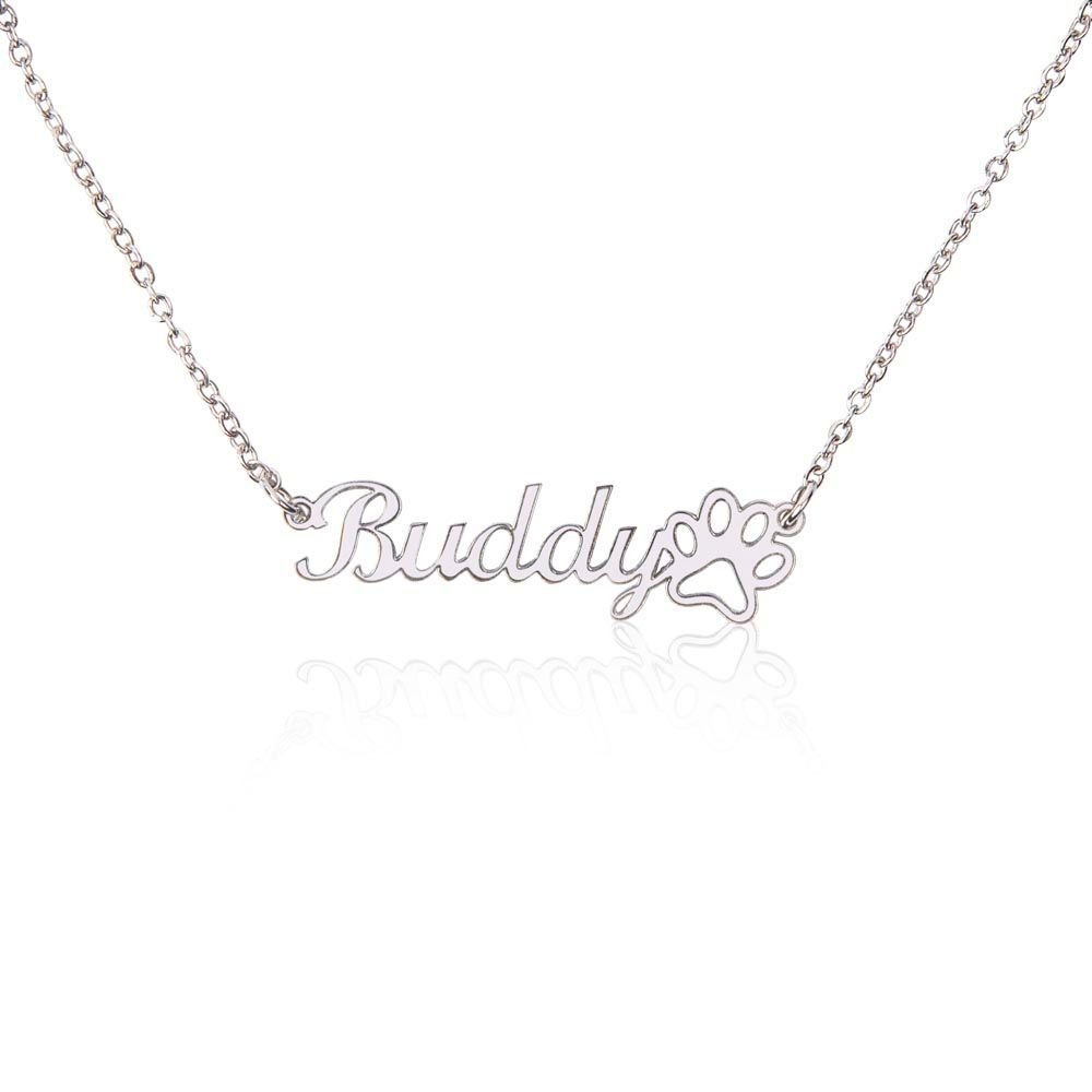 GS Gifting Stop Personalized Dog Paws Name Necklace Dog Mom Pet Lover Use Your Name or Pets Name - giftingstop