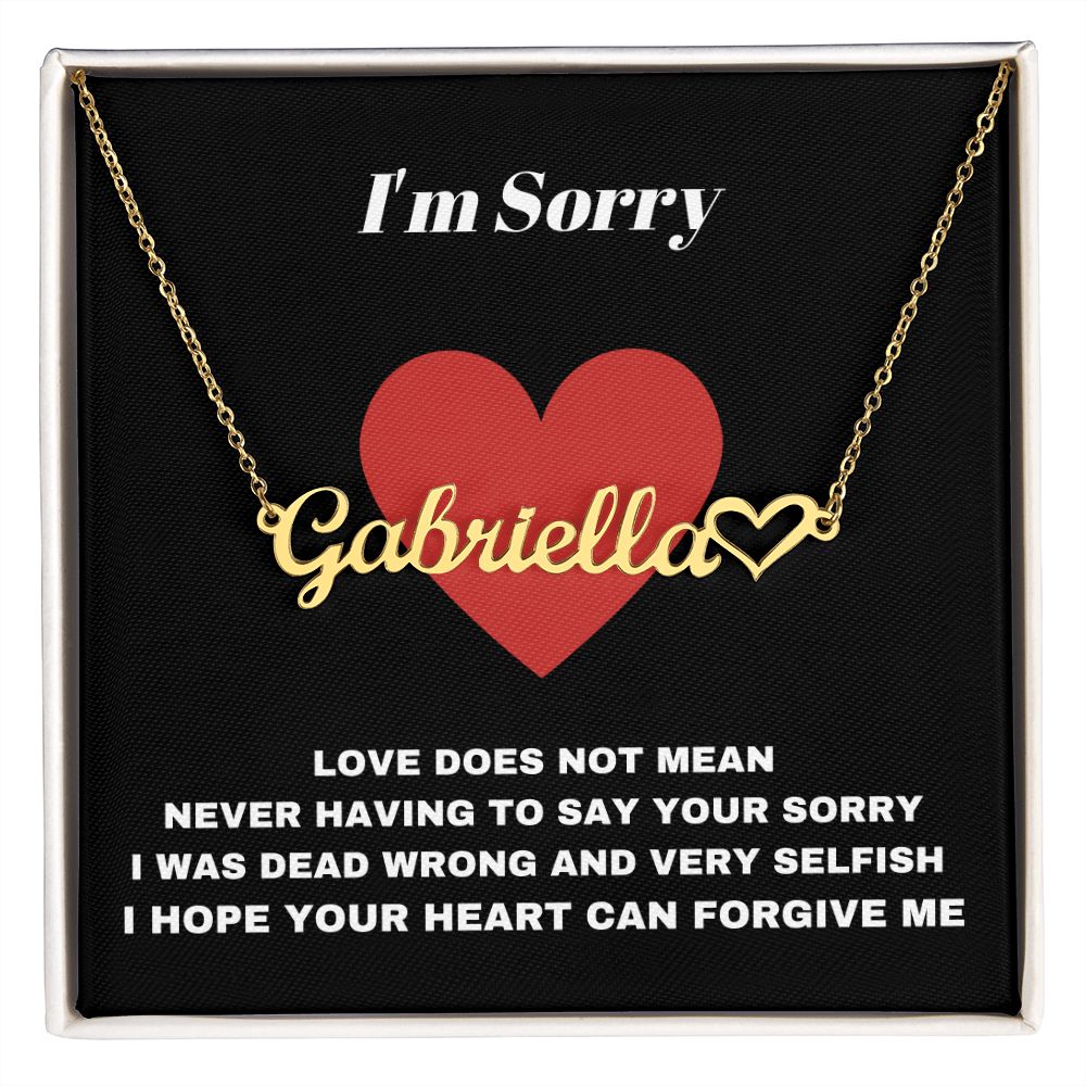 I'm Sorry Please Forgive Me Personalized Name Necklace with Heart - giftingstop