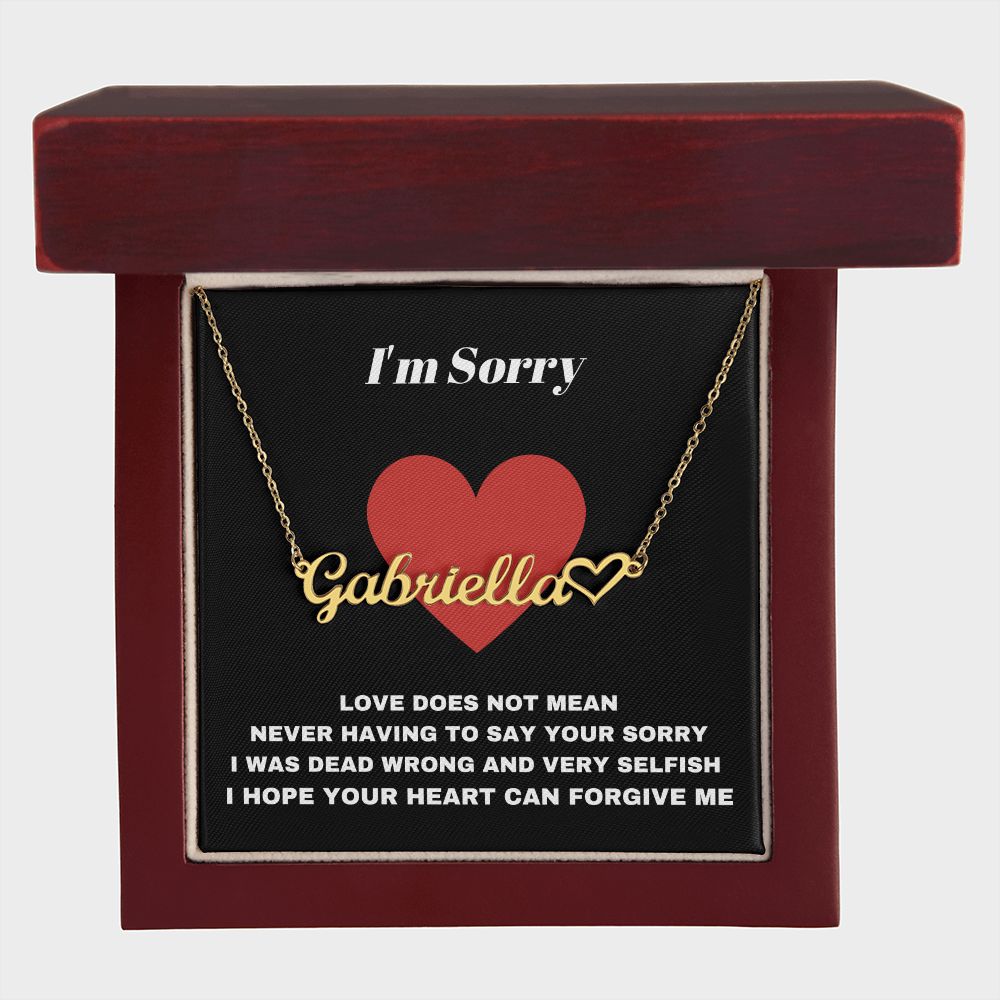 I'm Sorry Please Forgive Me Personalized Name Necklace with Heart - giftingstop