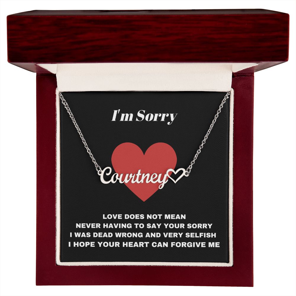 I'm Sorry Please Forgive Me Personalized Name Necklace with Heart - giftingstop